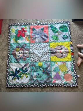 Infantino Large Tummy Time Sensory Mat Jungle Safari Baby Activity Play Blanket